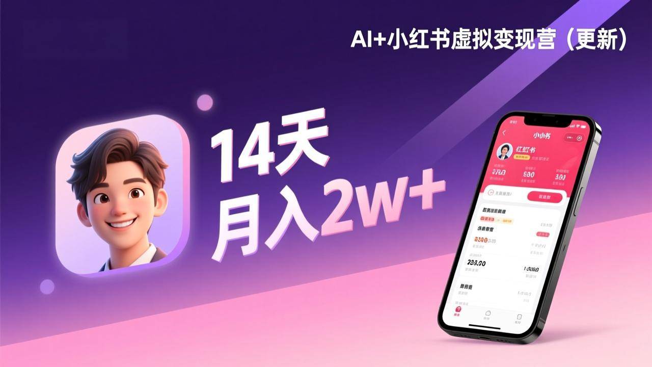 (17275期)AI+小红书虚拟变现营(更新),14天掌握选品、笔记、成交,打造自动化月入2w+事业-航海圈