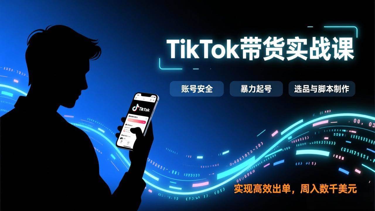 (17278期)TikTok带货实战课,涵盖账号安全、暴力起号、选品与脚本制作,实现高效出单,周入数千美元-航海圈