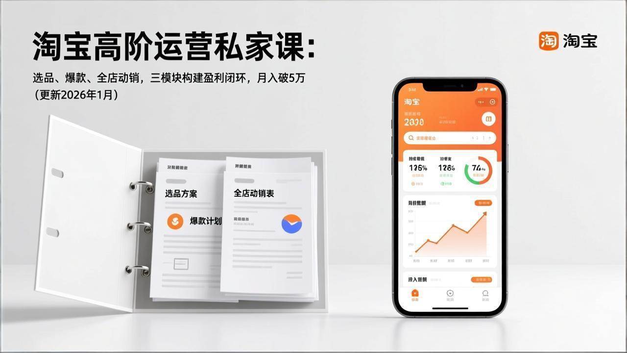 (17280期)淘宝高阶运营私家课:选品、爆款、全店动销,三模块构建盈利闭环,月入破5万(更新26年1月)-航海圈