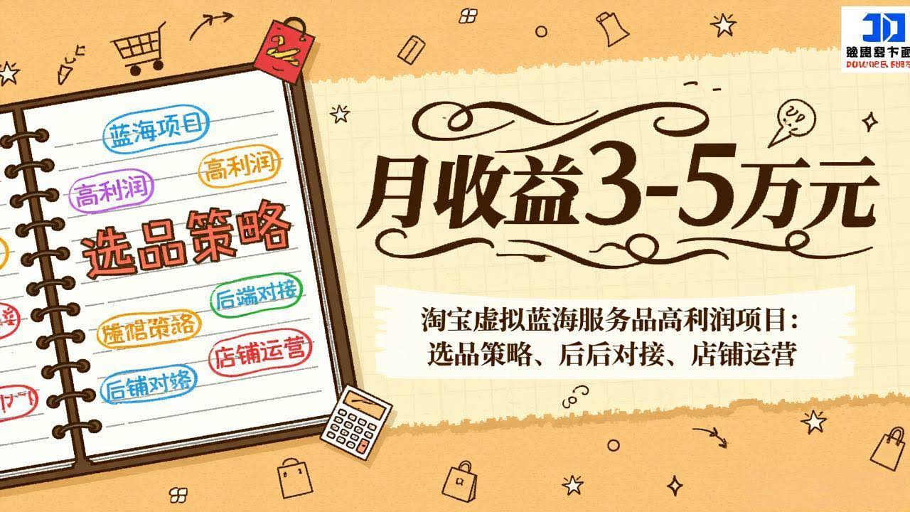 (17283期)淘宝虚拟蓝海服务品高利润项目:选品策略、后端对接、店铺运营,月收益可达3-5万元-航海圈