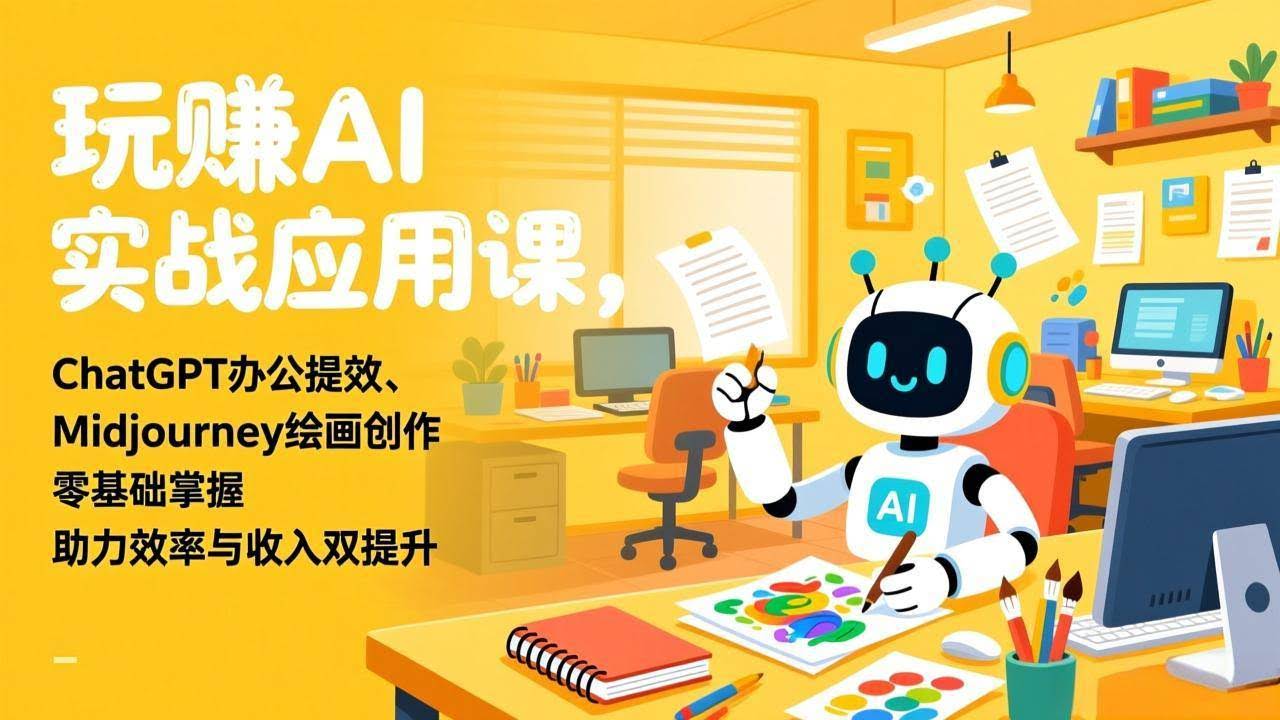 (17295期)玩赚AI实战应用课,ChatGPT办公提效、Midjourney绘画创作,零基础掌握,助力效率与收入双提升-航海圈