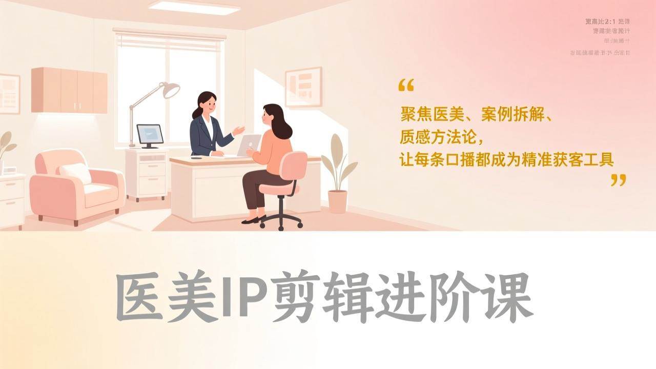 (17303期)医美IP剪辑进阶课,聚焦医美、案例拆解、质感方法论,让每条口播都成为精准获客工具-航海圈