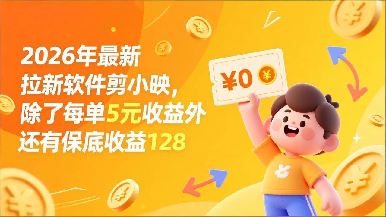 (17306期)最新拉新软件剪小映,除了每单5元收益外还有保底收益128-航海圈