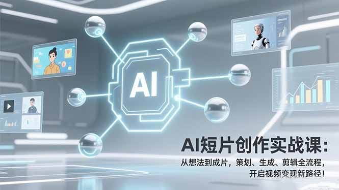(17327期)AI短片创作实战课:从想法到成片,策划、生成、剪辑全流程,开启视频变现新路径!-航海圈