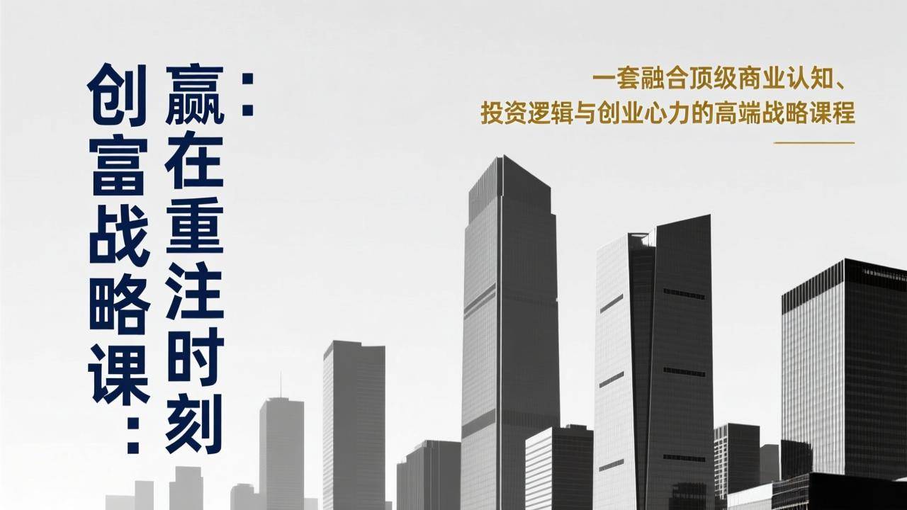 (17337期)《创富战略课:赢在重注时刻》一套融合顶级商业认知、投资逻辑与创业心力的高端战略课程-航海圈