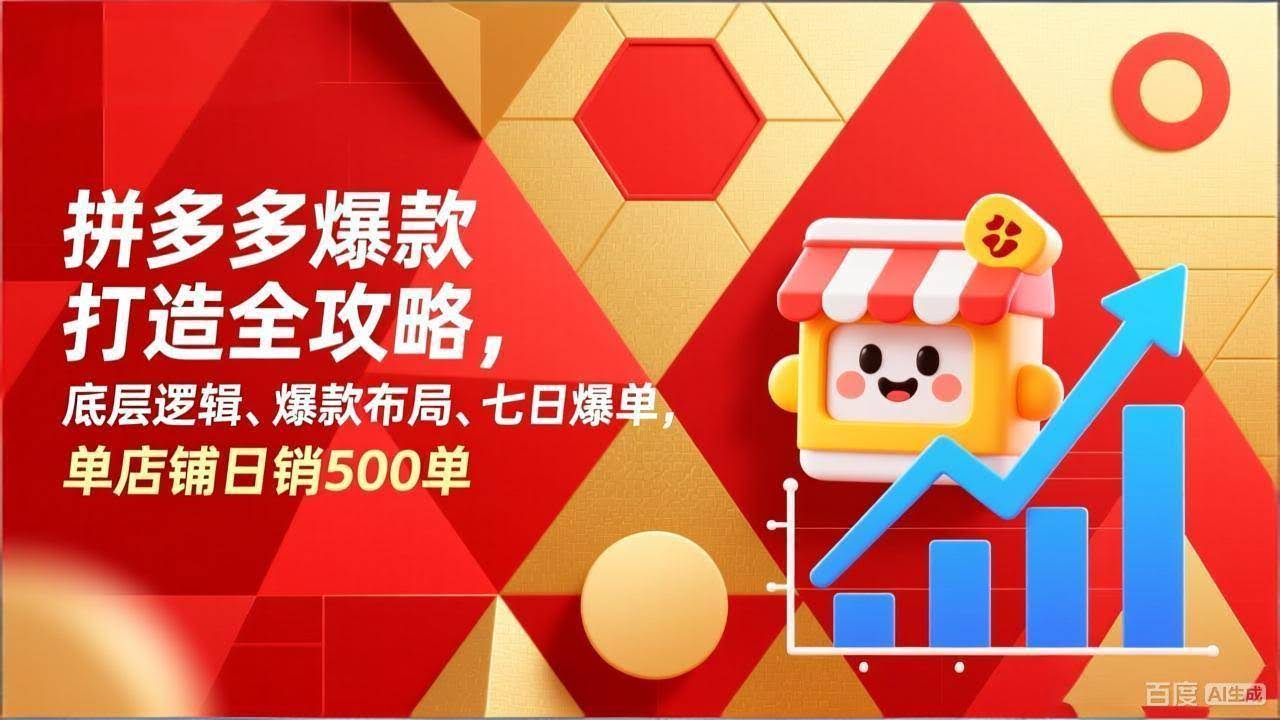 (17346期)拼多多爆款打造全攻略,底层逻辑、爆款布局、七日爆单,单店铺日销500单-航海圈