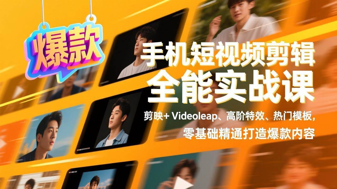 （17347期）手机短视频剪辑全能实战课，剪映+Videoleap、高阶特效、热门模板，零基础精通打造爆款内容-航海圈