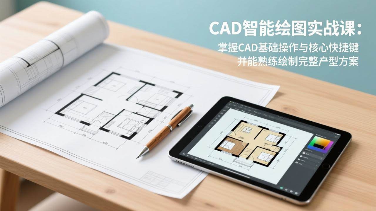 (17348期)CAD智能绘图实战课:掌握CAD基础操作与核心快捷键,并能熟练绘制完整户型方案-航海圈