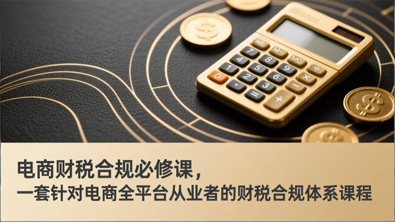 (17359期)电商财税合规必修课,是一套针对电商全平台从业者的财税合规体系课程-航海圈