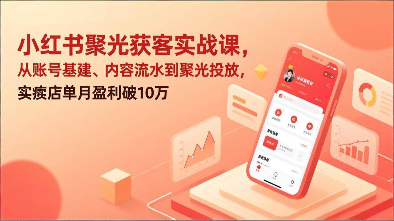 (17377期)小红书聚光获客实战课,从账号基建、内容流水到聚光投放,实体店单月盈利破10万-航海圈