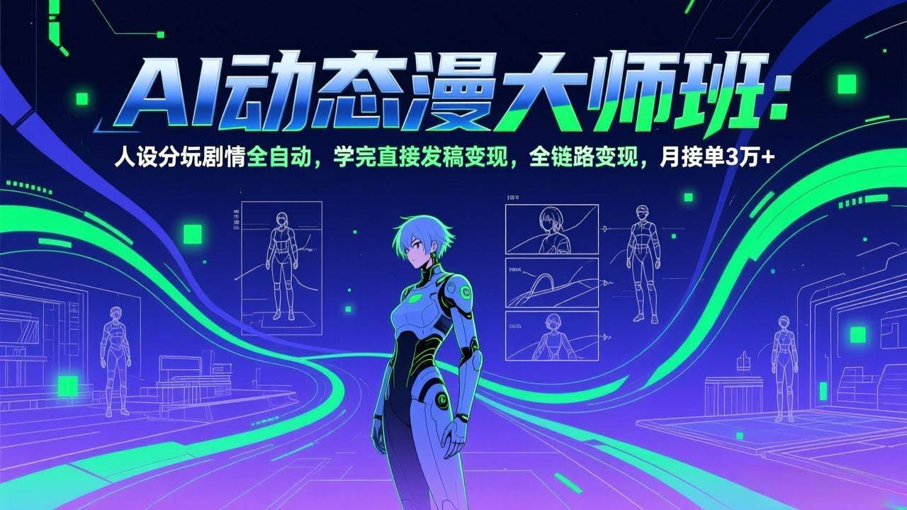 (17402期)AI动态漫剧大师班:人设分镜剧情全自动,学完直接发稿变现,全链路变现,月接单3万+-航海圈