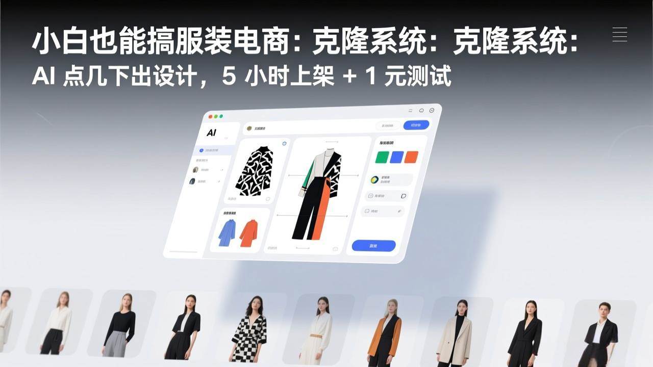 (17411期)小白也能搞服装电商:克隆系统:AI 点几下出设计,5 小时上架 + 1 元测试-航海圈