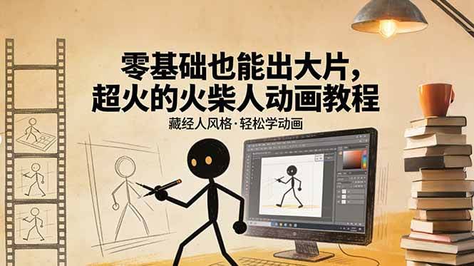 （17464期）零基础也能出大片，超火的火柴人动画教程（藏经人风格）-航海圈