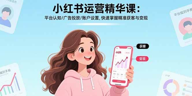 (17468期)小红书运营精华课-更新:平台认知/广告投放/账户设置,快速掌握精准获客与变现-航海圈