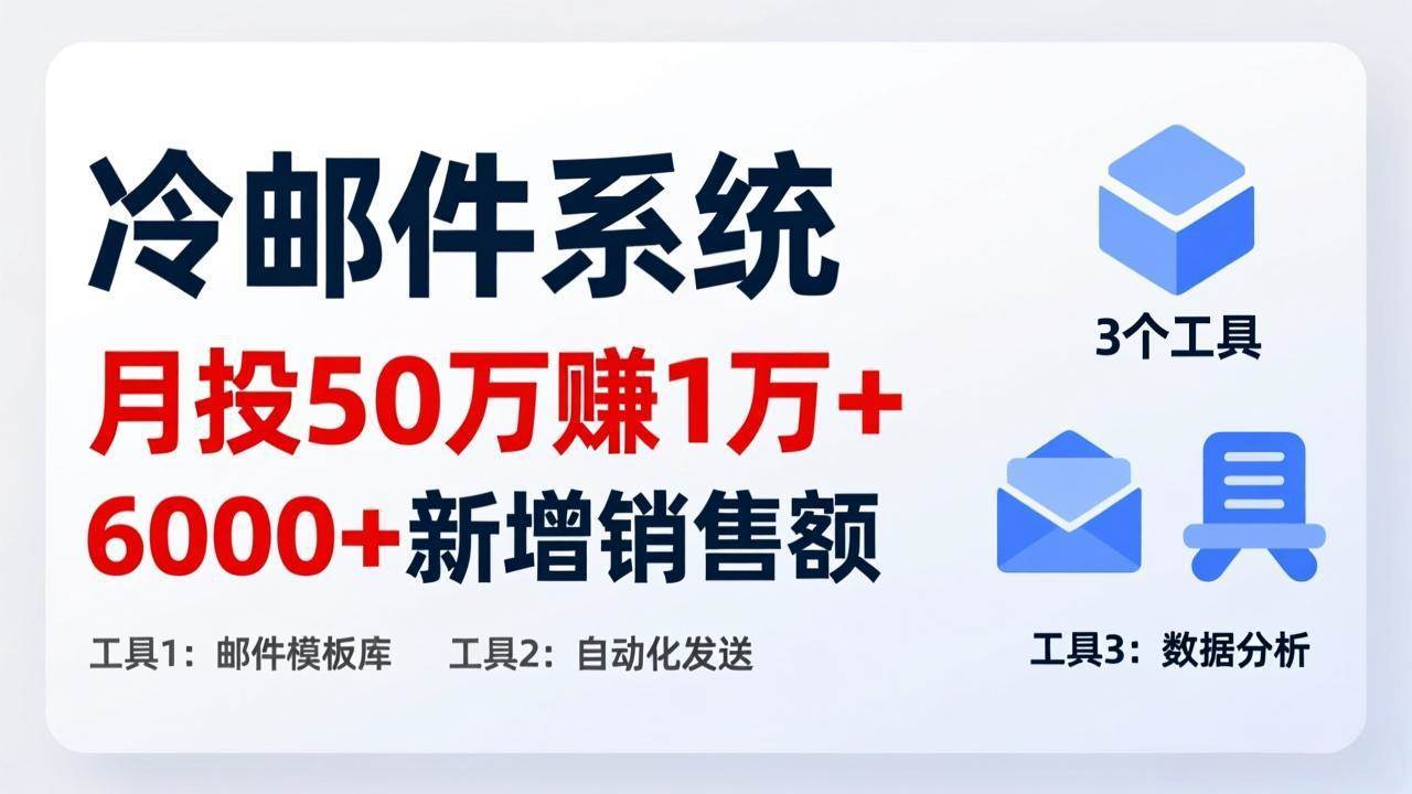(17469期)月投 50 刀赚 1 万 +!冷邮件系统:6000 + 新增销售额,靠 3 个工具轻松搞-航海圈