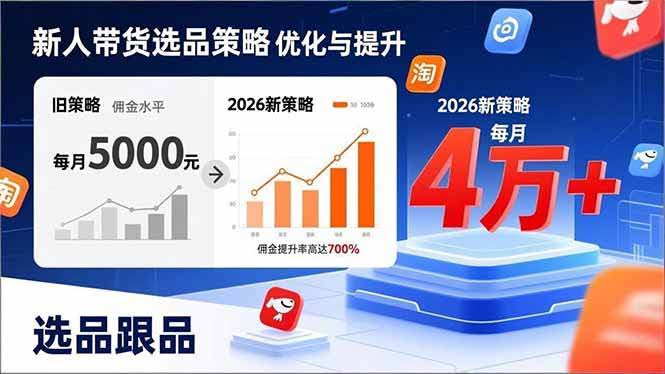 (17480期)新人带货别瞎选品!这套2026全新选品跟品策略,让我的佣金从0做到每月4万+-航海圈