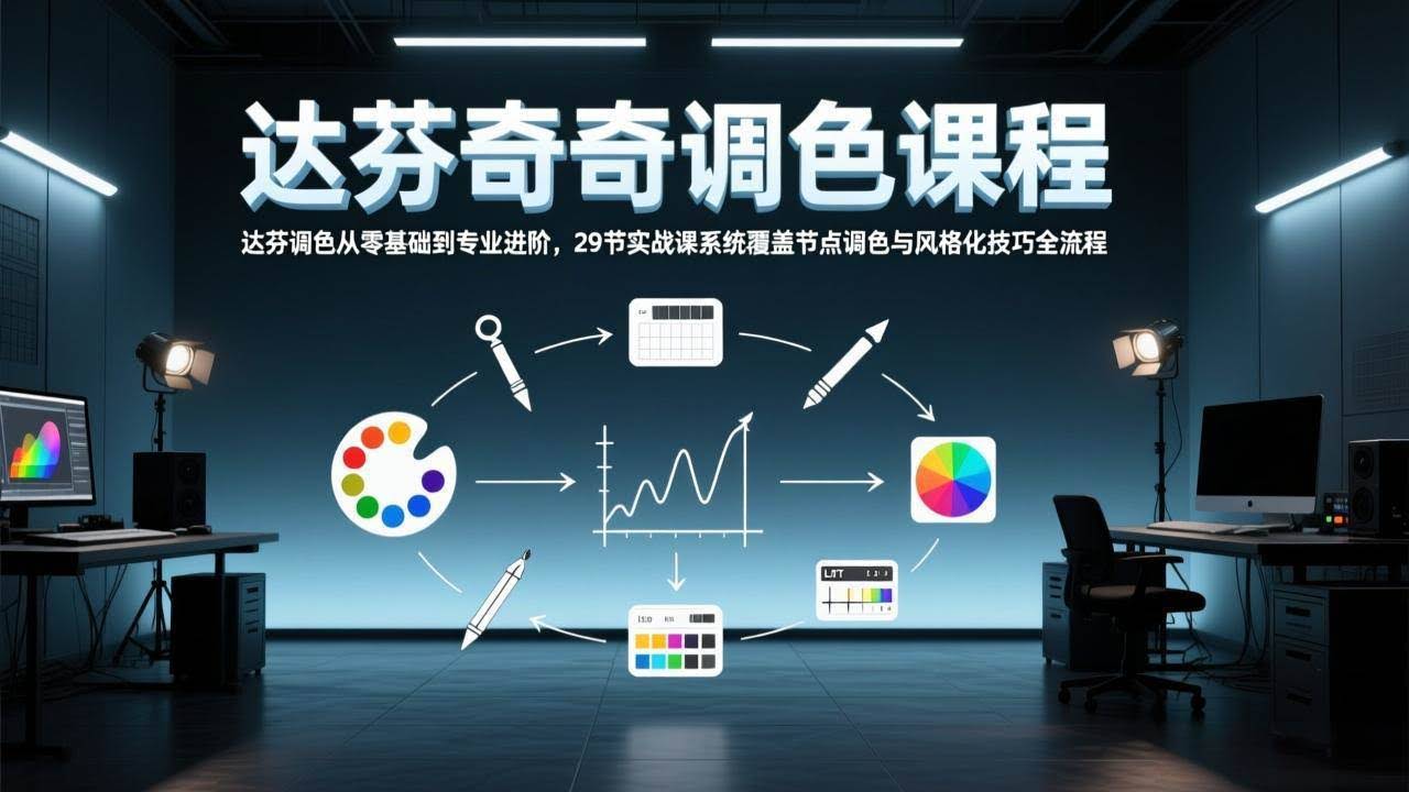 (17484期)达芬奇调色从零基础到专业进阶,29节实战课系统覆盖节点调色与风格化技巧全流程-航海圈