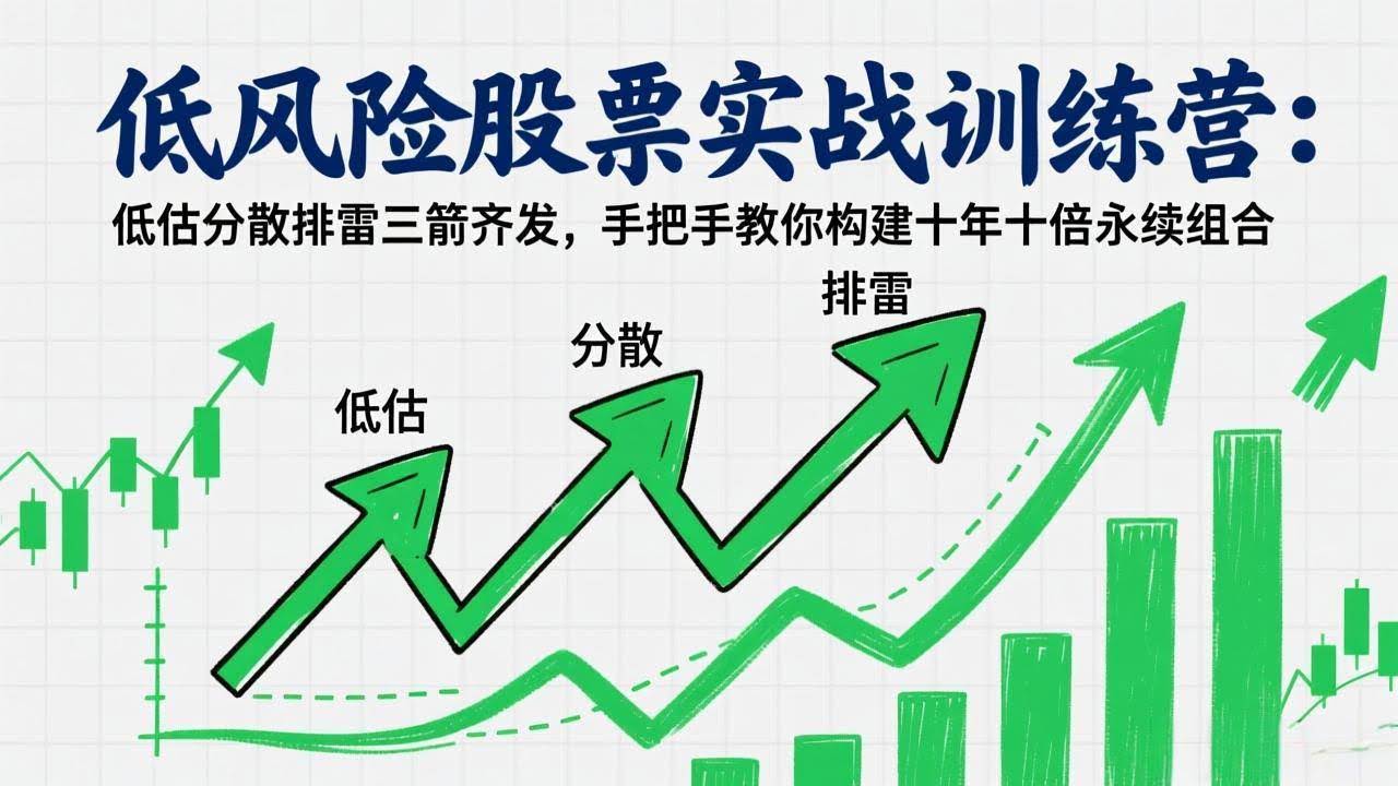 (17487期)低风险股票实战训练营:低估分散排雷三箭齐发,手把手教你构建十年十倍永续组合-航海圈