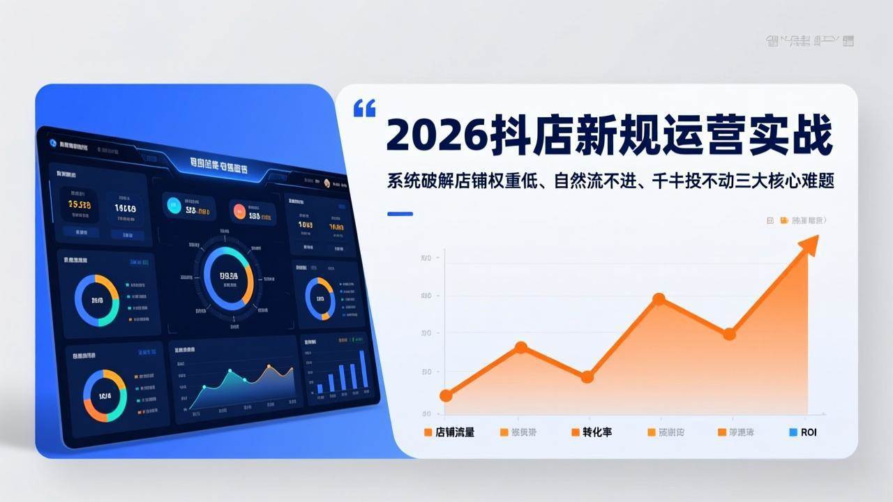 (17502期)2026抖店新规运营实战:系统破解店铺权重低、自然流不进、千川投不动三大核心难题-航海圈