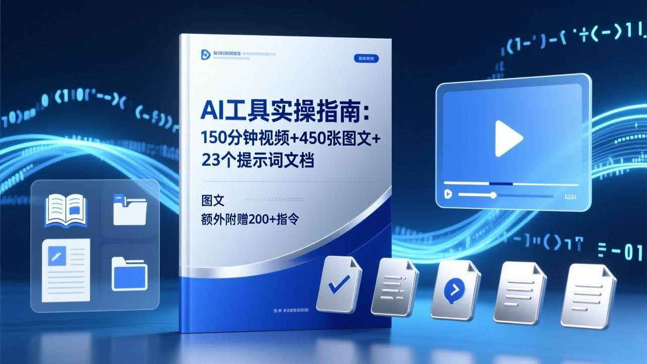 (17504期)AI工具实操指南:150分钟视频+450张图文+23个提示词文档,额外附赠200+指令-航海圈