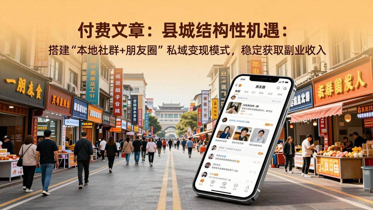 (17518期)付费文章:县城结构性机遇:搭建“本地社群+朋友圈”私域变现模式,稳定获取副业收入-航海圈