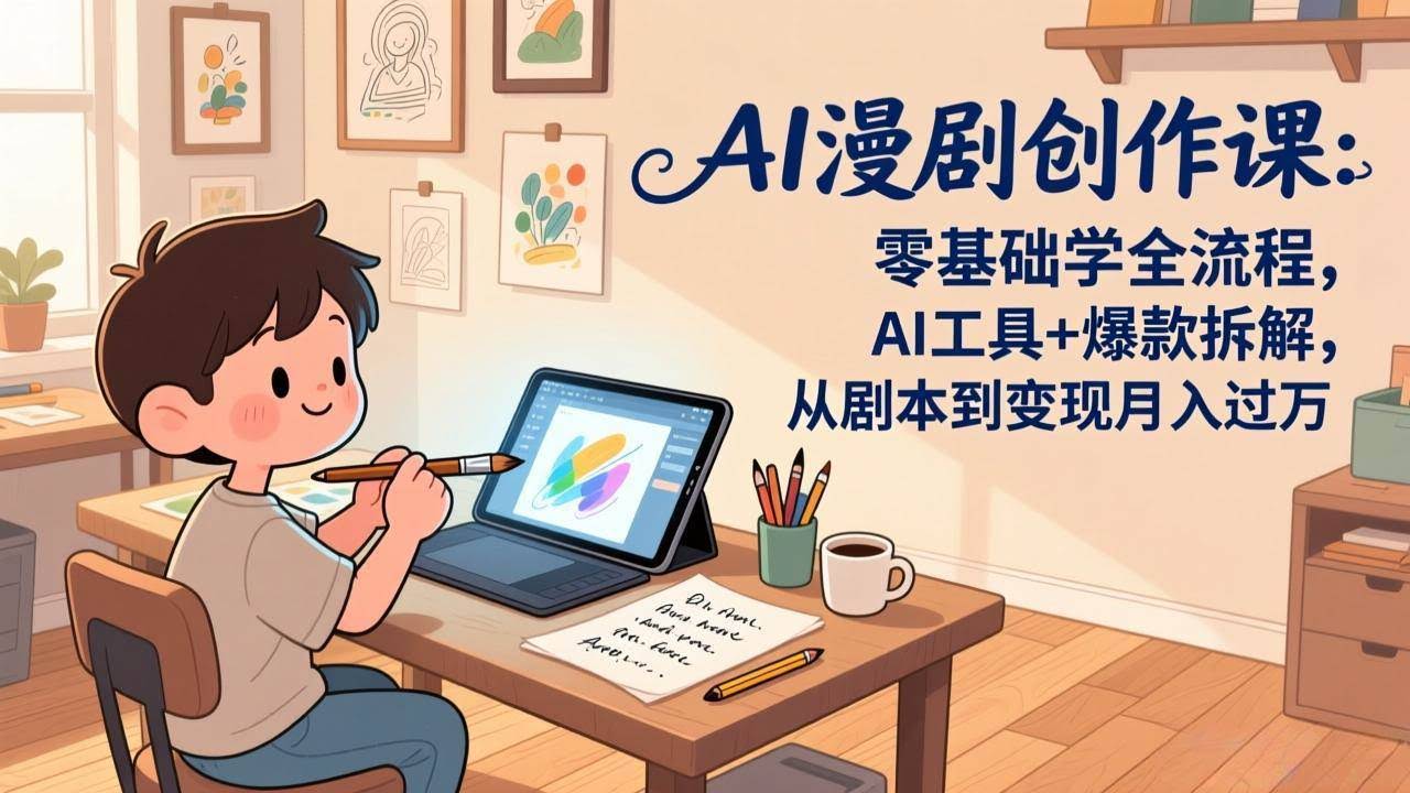 (17519期)AI漫剧创作课:零基础学全流程,AI工具+爆款拆解,从剧本到变现月入过万-航海圈