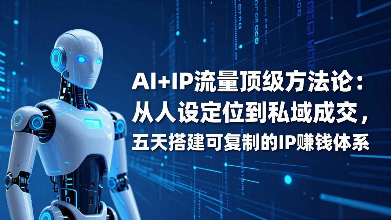 (17521期)AI+IP顶级方法论:从人设定位到私域成交,五天搭建可复制的IP赚钱体系-航海圈
