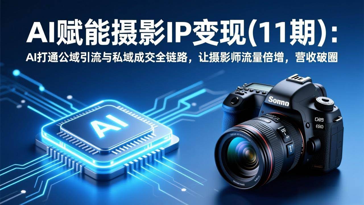 (17558期)AI赋能摄影IP变现(11期):AI打通公域引流与私域成交全链路,让摄影师流量倍增,营收破圈-航海圈