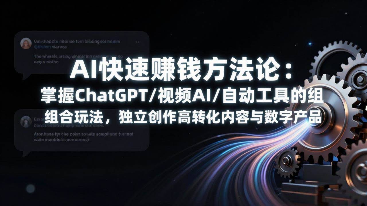 (17560期)AI快速赚钱方法论:掌握ChatGPT/视频AI/自动化工具的组合玩法,独立创作高转化内容与数字产品-航海圈