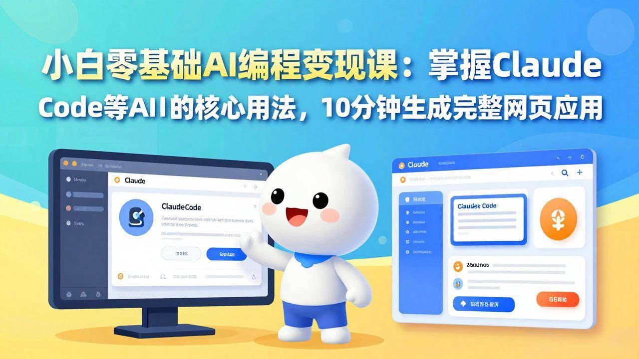 (17562期)小白零基础AI编程变现课:掌握Claude Code等AI工具的核心用法,10分钟生成完整网页应用-航海圈
