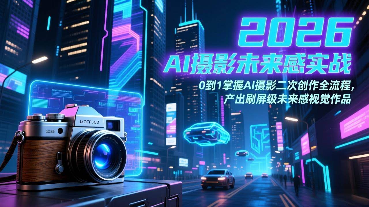 (17584期)2026 AI摄影未来感实战:0到1掌握AI摄影二次创作全流程,产出刷屏级未来感视觉作品-航海圈