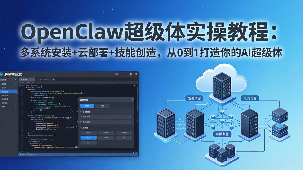 （17603期）OpenClaw-小龙虾 超级体实操教程：多系统安装+云部署+技能创造，从0到1打造你的AI超级体-航海圈