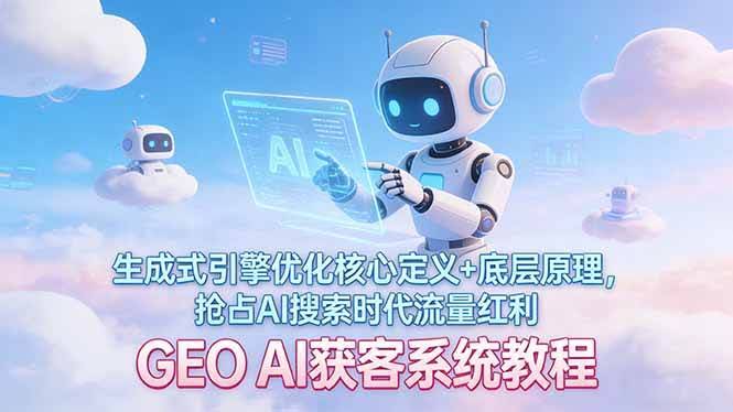 (17604期)GEO AI获客系统教程:生成式引擎优化核心定义+底层原理,抢占AI搜索时代流量红利-航海圈
