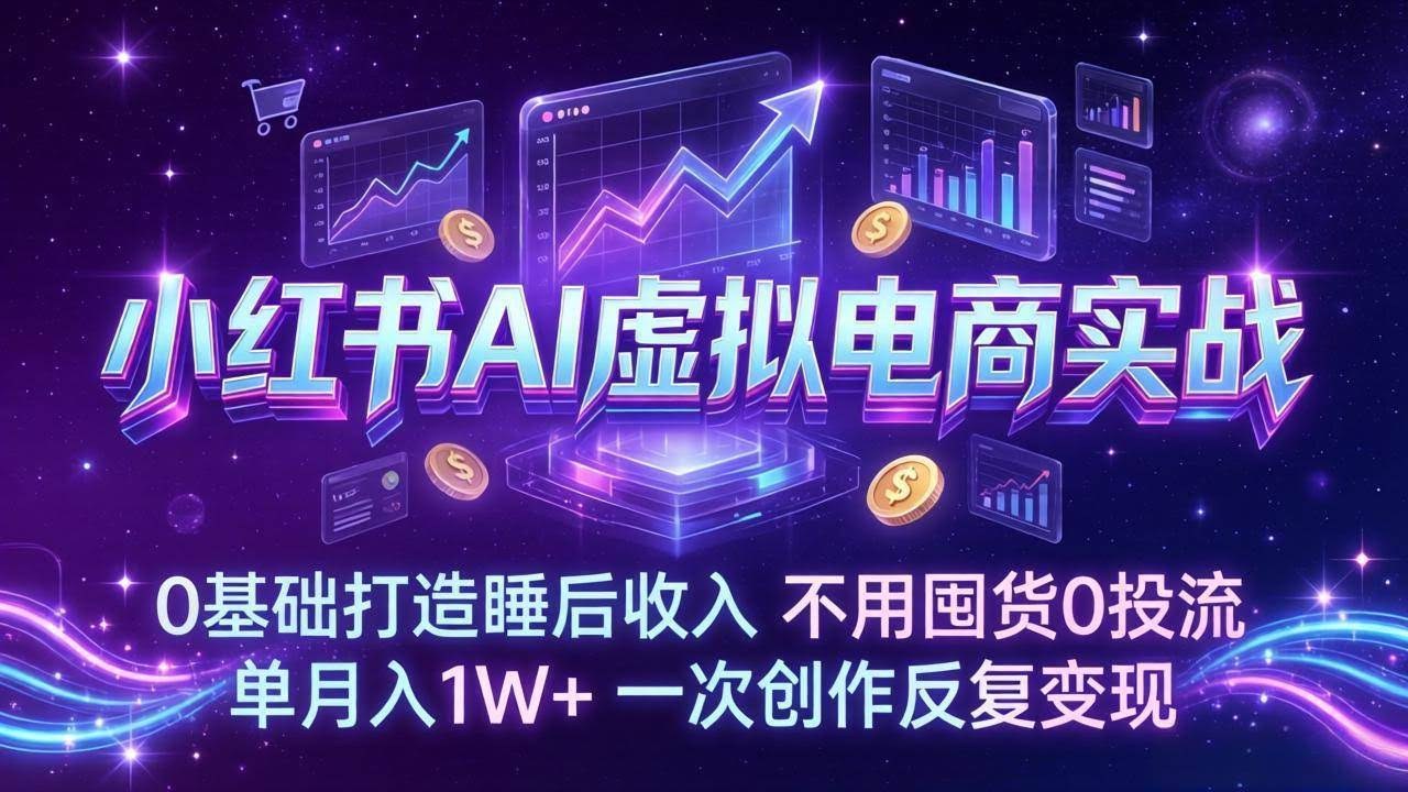 (17607期)小红书AI虚拟电商实战:0基础打造睡后收入,不用囤货0投流,单月入1W+,一次创作反复变现-航海圈