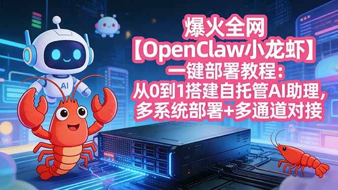 (17612期)爆火全网【OpenClaw 小龙虾】一键部署教程:从0到1搭建自托管AI助理,多系统部署+多通道对接-航海圈