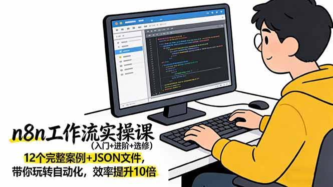 (17615期)n8n工作流实操课(入门+进阶+选修)12个完整案例+JSON文件,带你玩转自动化,效率提升10倍-航海圈