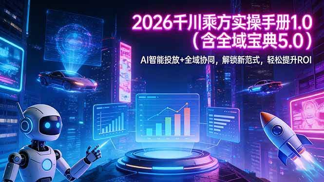 (17625期)2026 千川乘方实操手册 1.0(含全域宝典 5.0)AI 智能投放+全域协同,解锁新范式,轻松提升ROI-航海圈