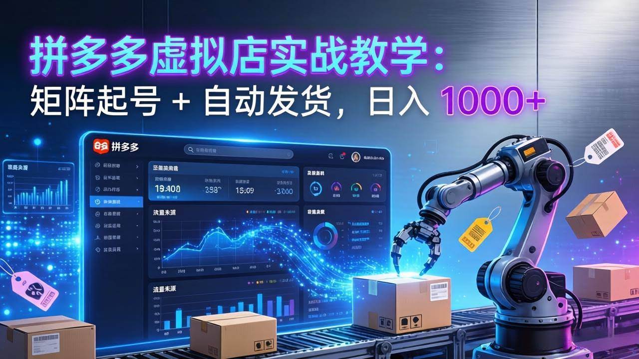 (17628期)拼多多虚拟店实战教学:矩阵起号 + 自动发货,日入 1000+-航海圈