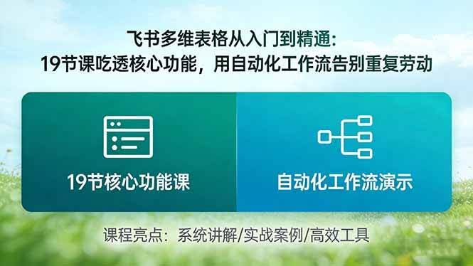 (17634期)飞书多维表格从入门到精通:19节课吃透核心功能,用自动化工作流告别重复劳动-航海圈