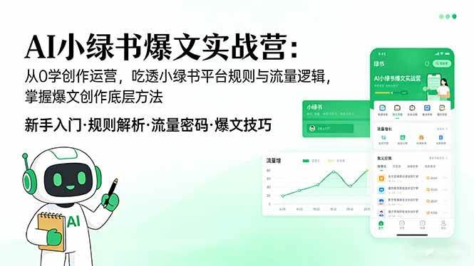 (17670期)AI 小绿书爆文实战营:从0学创作运营,吃透小绿书平台规则与流量逻辑,掌握爆文创作底层方法-航海圈
