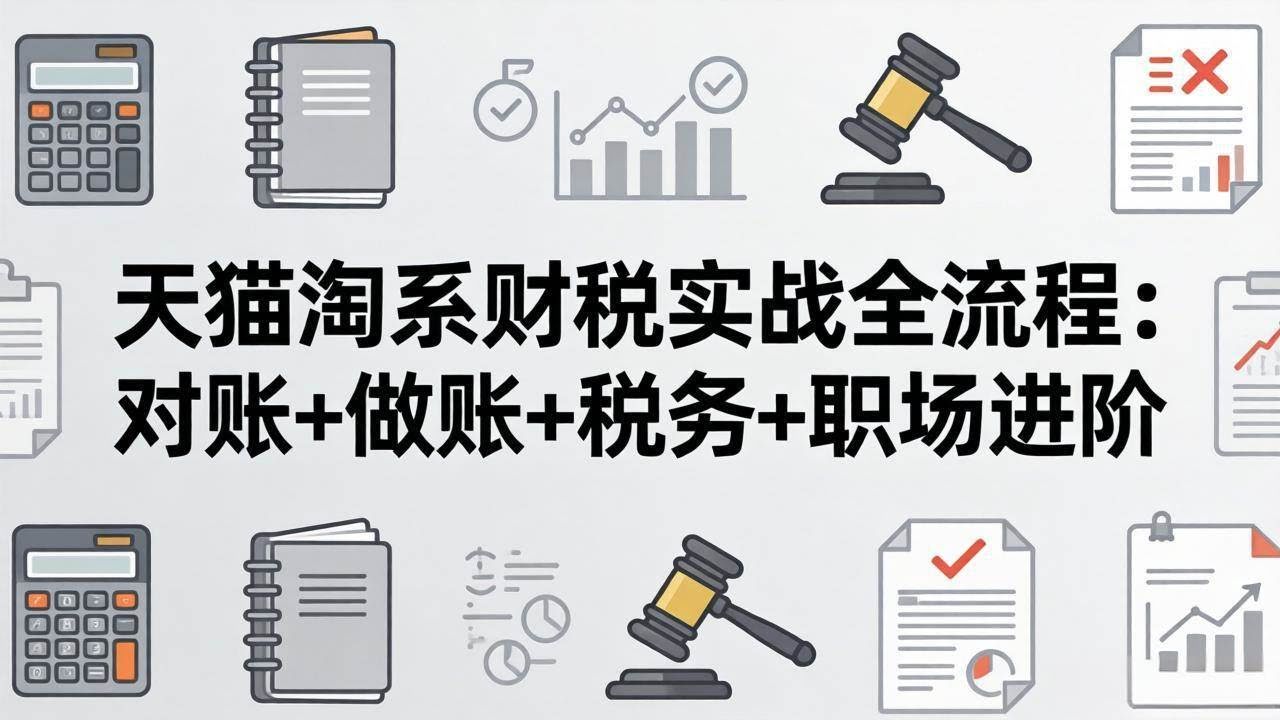 (17676期)天猫淘系财税实战全流程:对账+做账+税务+职场进阶,手把手吃透平台财税每一环-航海圈