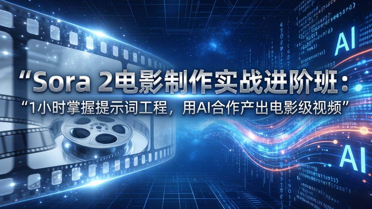 (17679期)Sora 2电影制作实战进阶班:1小时掌握提示词工程,用AI合作产出电影级视频-航海圈