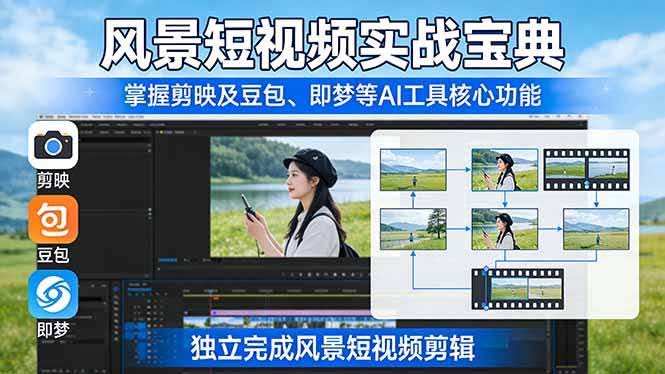 (17704期)风景短视频实战宝典:掌握剪映及豆包、即梦等AI工具的核心功能,独立完成风景短视频剪辑-航海圈