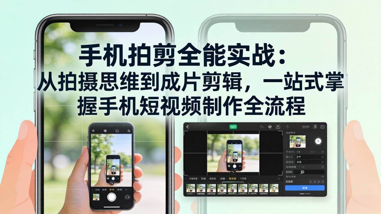 (17713期)手机拍剪全能实战:从拍摄思维到成片剪辑,一站式掌握手机短视频制作全流程-航海圈