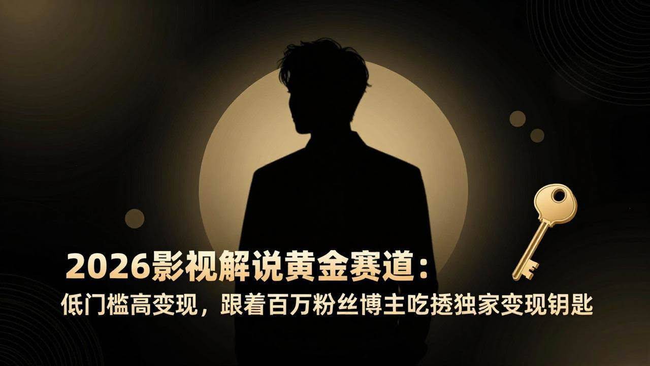 (17721期)2026影视解说黄金赛道:低门槛高变现,跟着百万粉丝博主吃透独家变现钥匙-航海圈