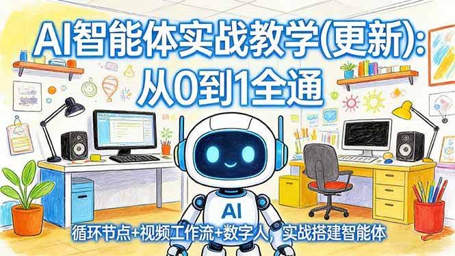(17726期)AI智能体实战教学(更新):从0到1全通,循环节点+视频工作流+数字人,实战搭建智能体-航海圈