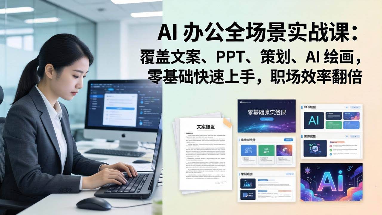 (17732期) AI 办公全场景实战课:覆盖文案、PPT、策划、AI 绘画,零基础快速上手,职场效率翻倍-航海圈