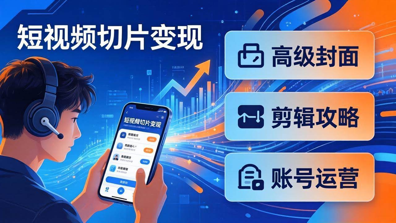 (17758期)短视频切片变现速成班2.0:高级封面+剪辑攻略+账号运营,0基础小白快速入局副业-航海圈