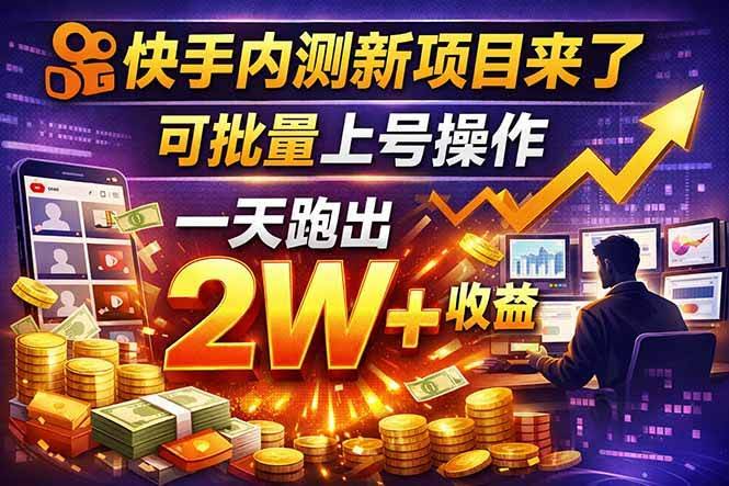 (17767期)快手新开放短剧项目,可批量上号,全自动运行,收益无上限-航海圈