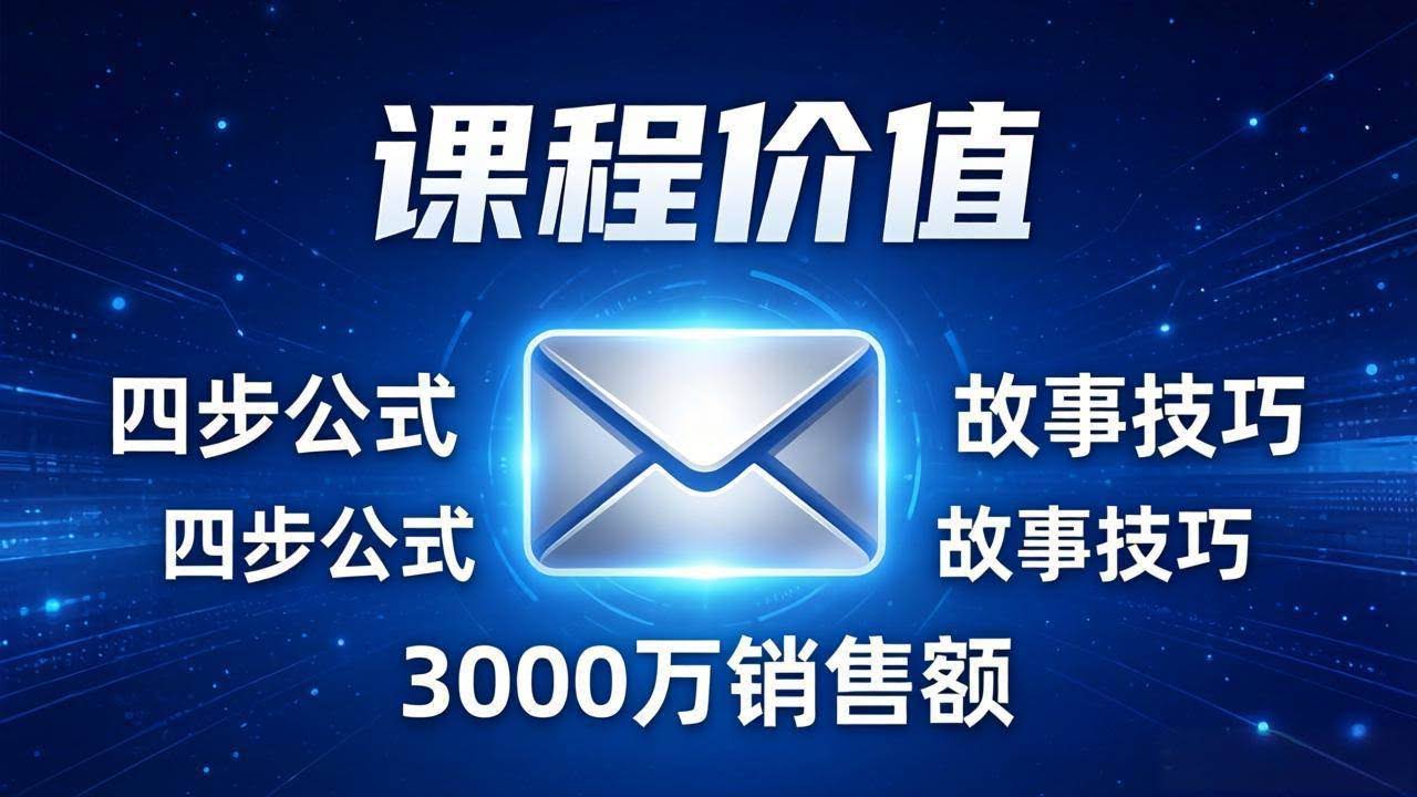 (17771期)高效邮件销售课:15分钟写出高转化邮件,四步公式+故事技巧,3000万销售额玩法拆解-航海圈